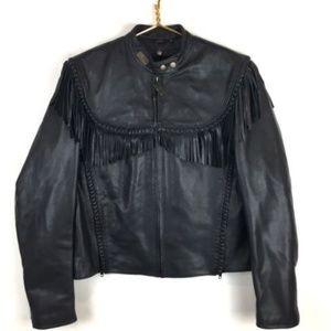 Harley Davidson Black Leather Fringe L Willie G